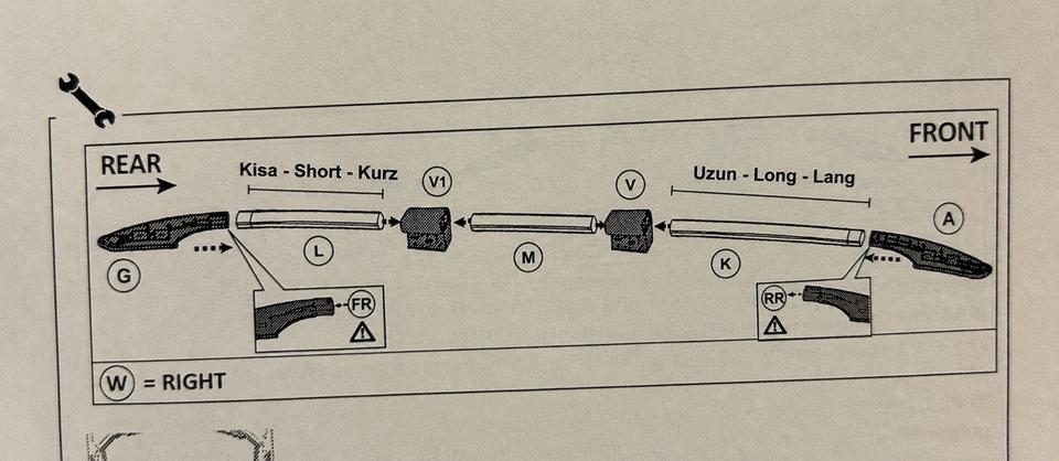 4 PUNKT Dachreling + Dachträger FLACH Set Mercedes Benz Vito Viano V Klasse W639 W447 - Schwarz/Silber