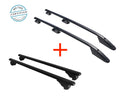 MIT ABE Dachreling + Dachträger Set Ford Transit Tourneo Custom 2013 - 2023 - L1 L2 Schwarz/Silber
