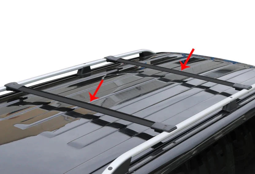 Dachreling + Dachträger FLACH Set Ford Transit / Tourneo Custom (2013 - 2022) - L1 L2 Schwarz/Silber