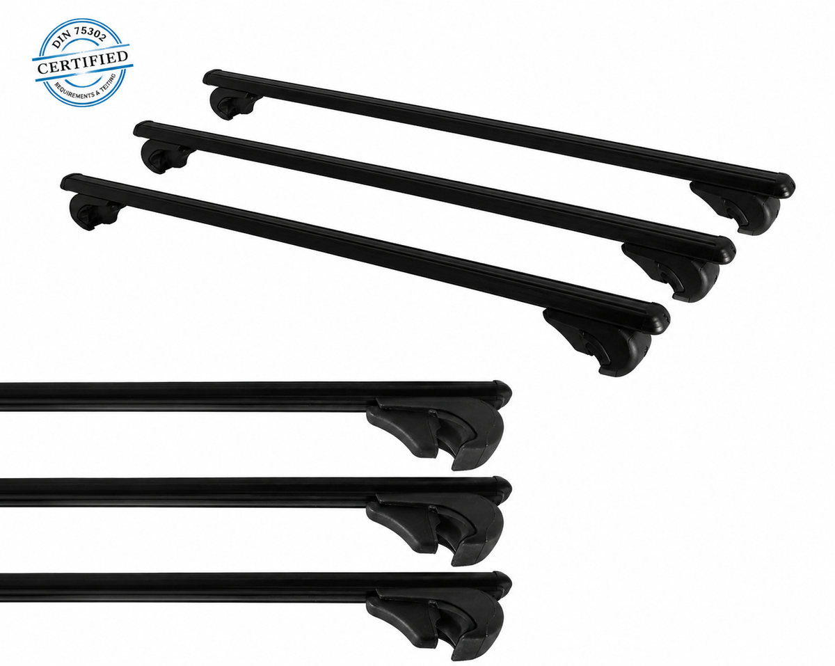Mercedes Benz Vito Viano V Klasse W639 W447 Dachträger für vorhandene Dachreling - 3er SET- Schwarz/Silber