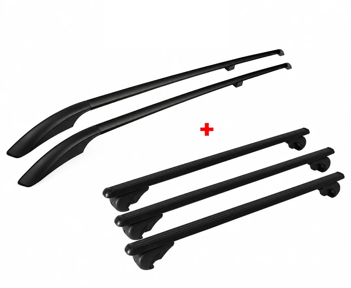Dachreling + Dachträger Set Ford Transit / Tourneo Custom (2013 - 2022) - L1 L2 Schwarz/Silber