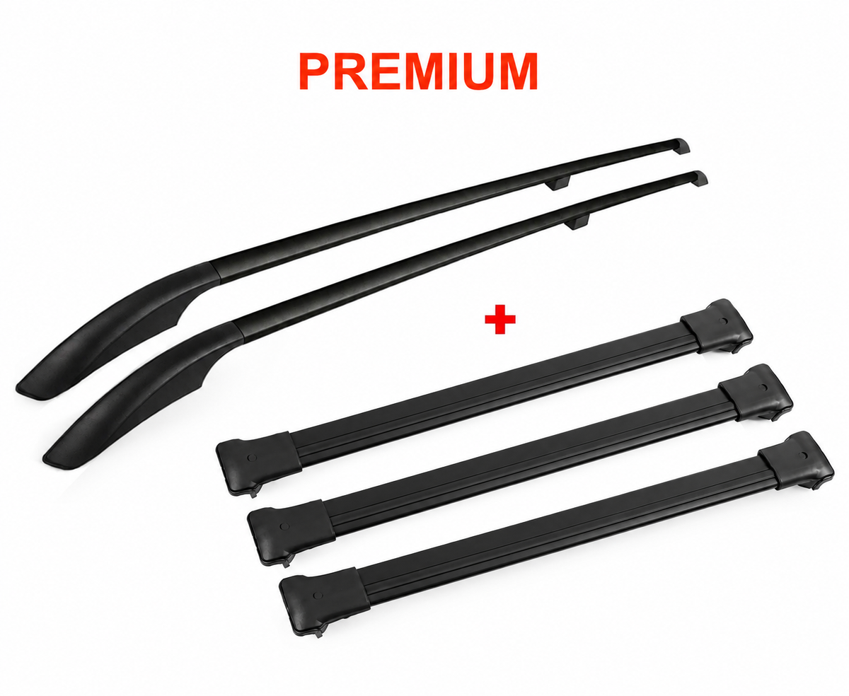 Mercedes Benz Vito Viano V Klasse W639 W447 Dachträger FLACH + Dachreling Set - Schwarz/Silber