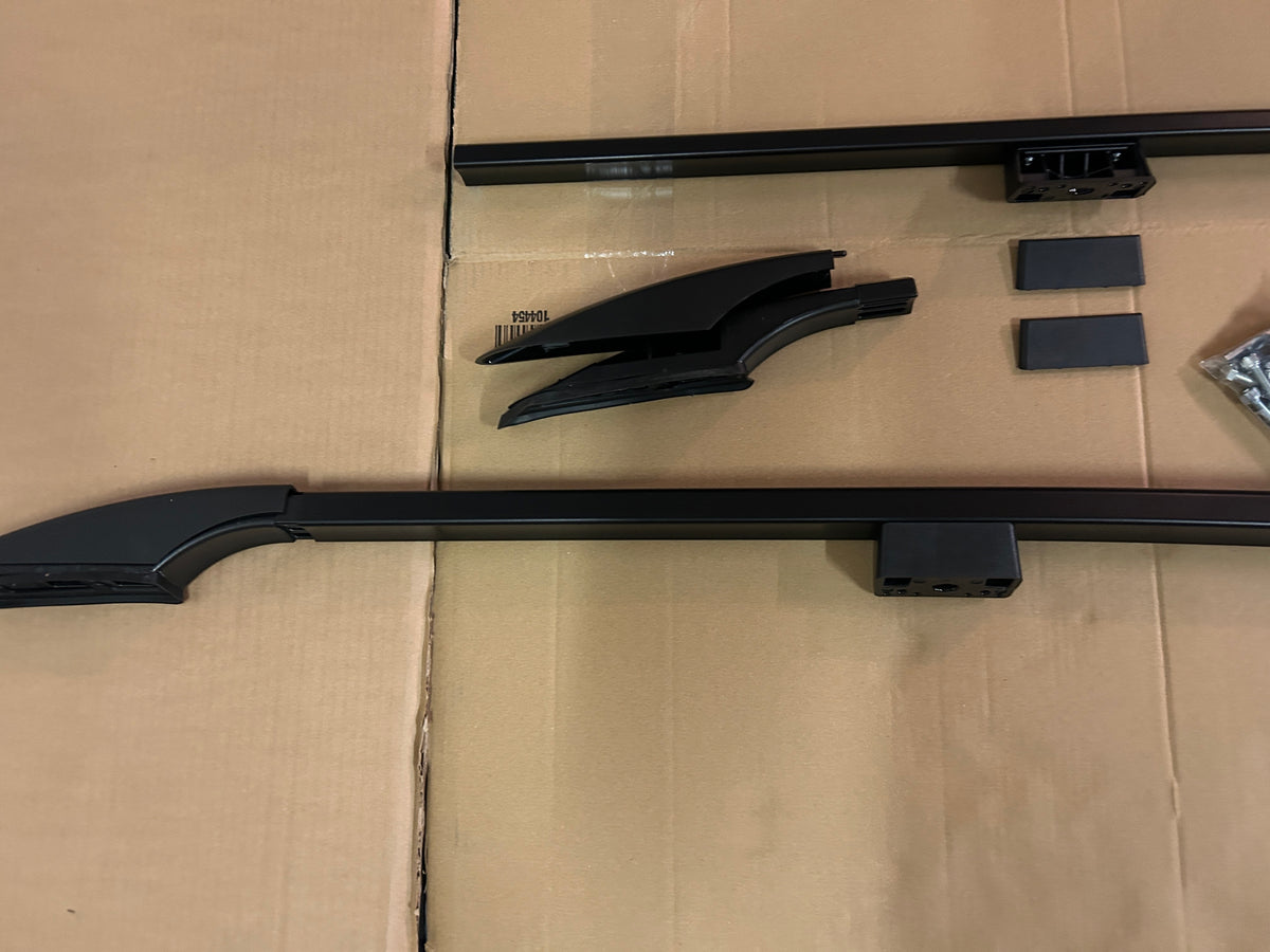 Dachreling STECKBAR + Dachträger FLACH Set VW Caddy - Standard / Maxi - Schwarz/Silber