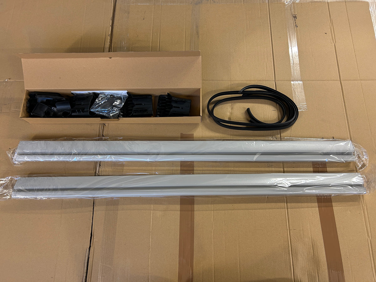 STECKBARE Dachreling + Dachträger FLACH Set VW T5 T6 T6.1 Multivan Transporter L1 L2 - Schwarz/Silber