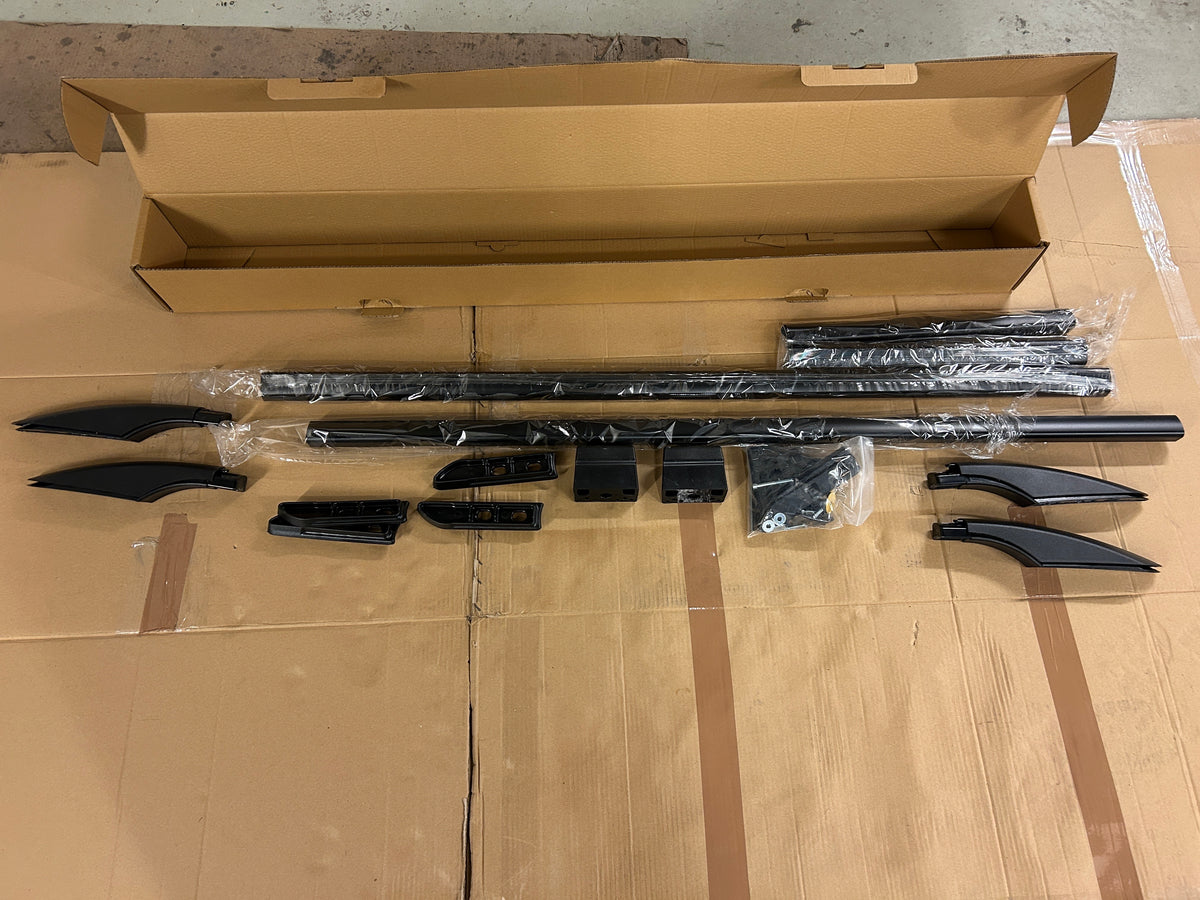 STECKBARE Dachreling + Dachträger FLACH Set VW T5 T6 T6.1 Multivan Transporter L1 L2 - Schwarz/Silber