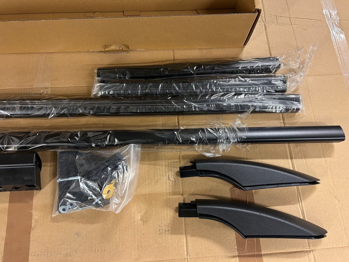STECKBARE Dachreling + Dachträger FLACH Set VW T5 T6 T6.1 Multivan Transporter L1 L2 - Schwarz/Silber