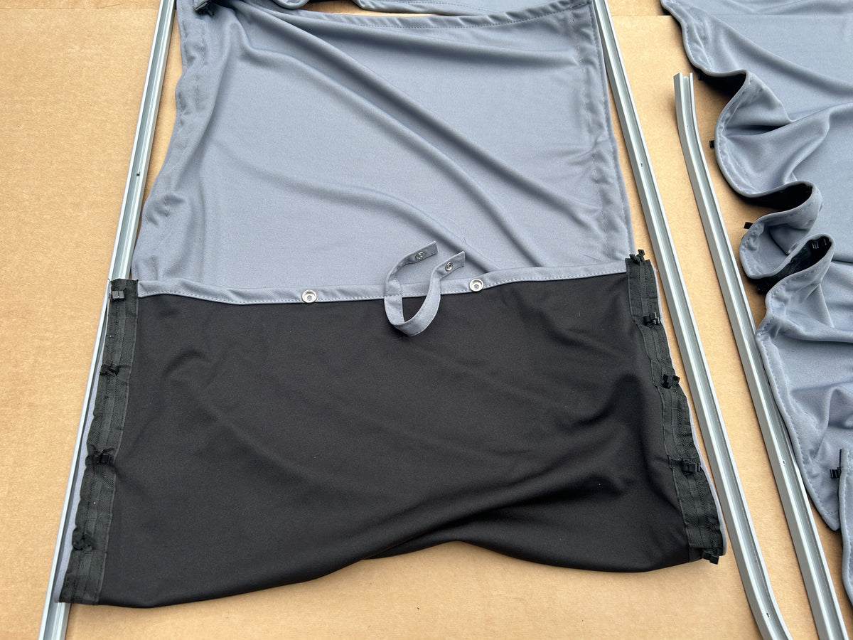 VW T4 Gardinen Vorhänge blickdicht Transporter Multivan SET - L1 L2 - grau/schwarz