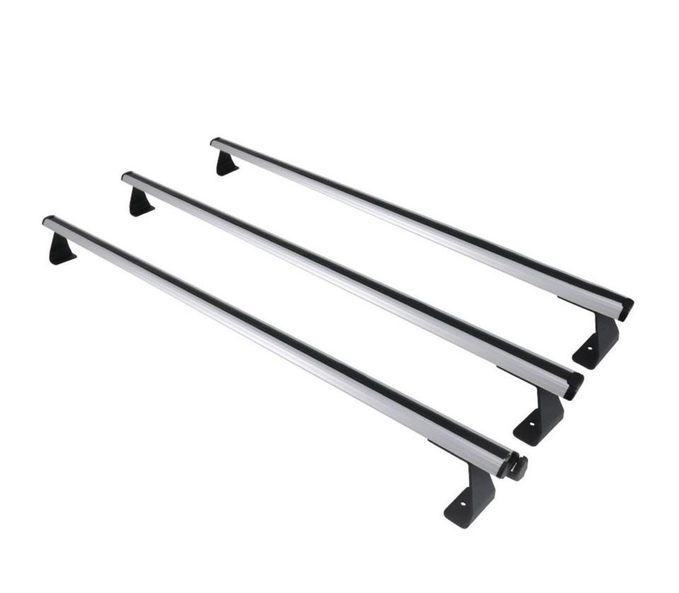 Dachträger für Mercedes Sprinter W906 W907 - Aluminium Dachträger Grundträger mit Nut Schwarz/Silber - Anzahl Querstreben wählbar