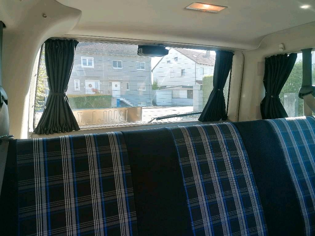 VW T4 Gardinen Vorhänge blickdicht Transporter Multivan SET - L1 L2 - grau/schwarz