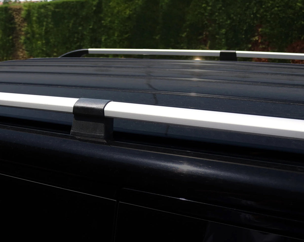 STECKBARE Dachreling + Dachträger FLACH Set VW T5 T6 T6.1 Multivan Transporter L1 L2 - Schwarz/Silber