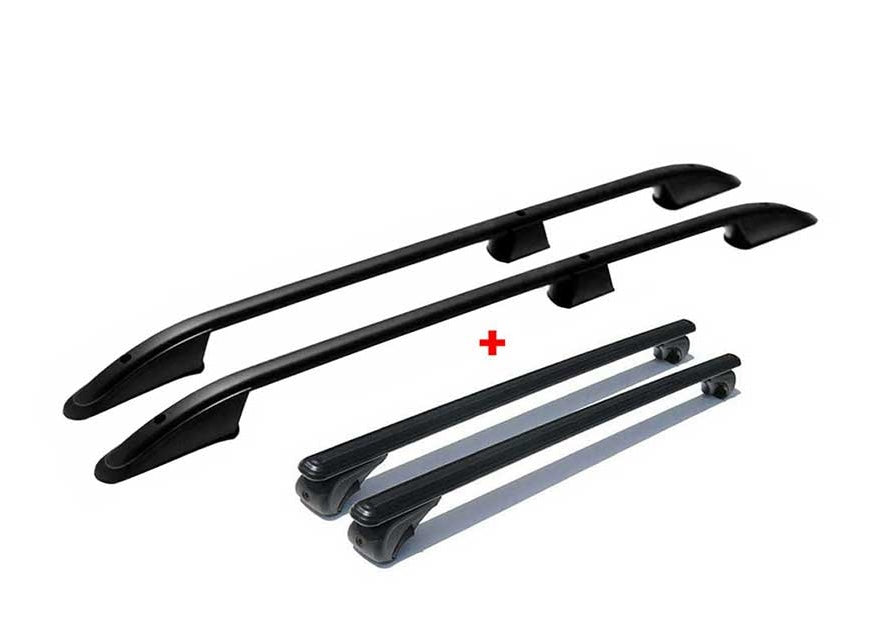 VW T5 T6 T6.1 Multivan Transporter L1 L2 Dachreling + Dachträger Set ABE Schwarz/Silber
