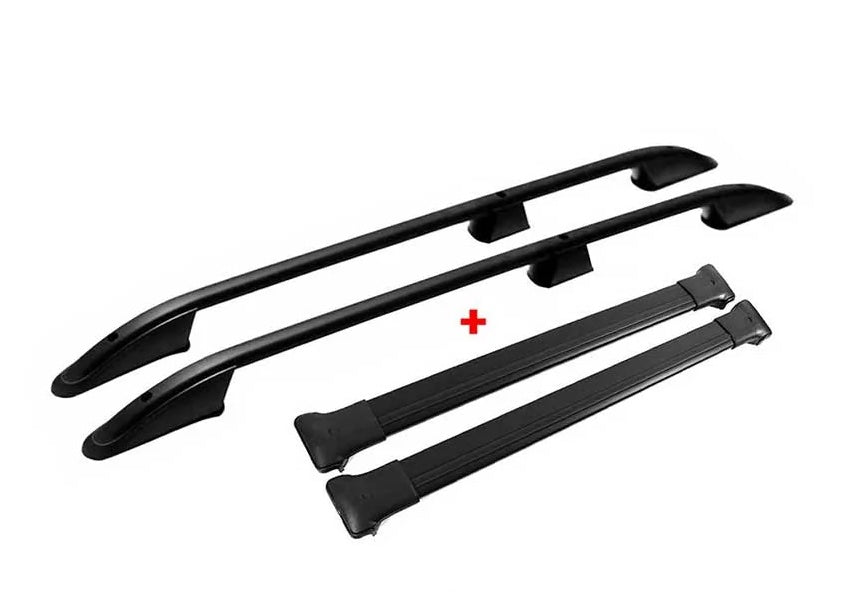 VW T5 T6 T6.1 Multivan Transporter L1 L2 Dachreling + Dachträger FLACH Set ABE Schwarz/Silber