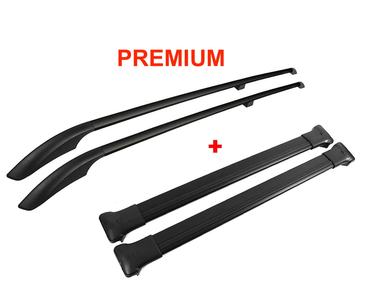 Mercedes Benz Vito Viano V Klasse W639 W447 Dachträger FLACH + Dachreling Set - Schwarz/Silber
