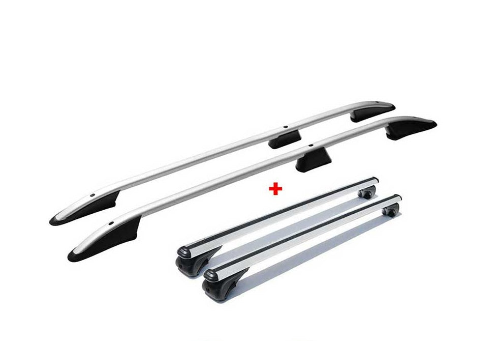 VW T5 T6 T6.1 Multivan Transporter L1 L2 Dachreling + Dachträger Set ABE Schwarz/Silber